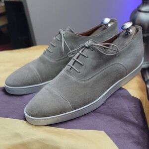 Santoni Suede 'Behemoth' Cap Toe Sneaker